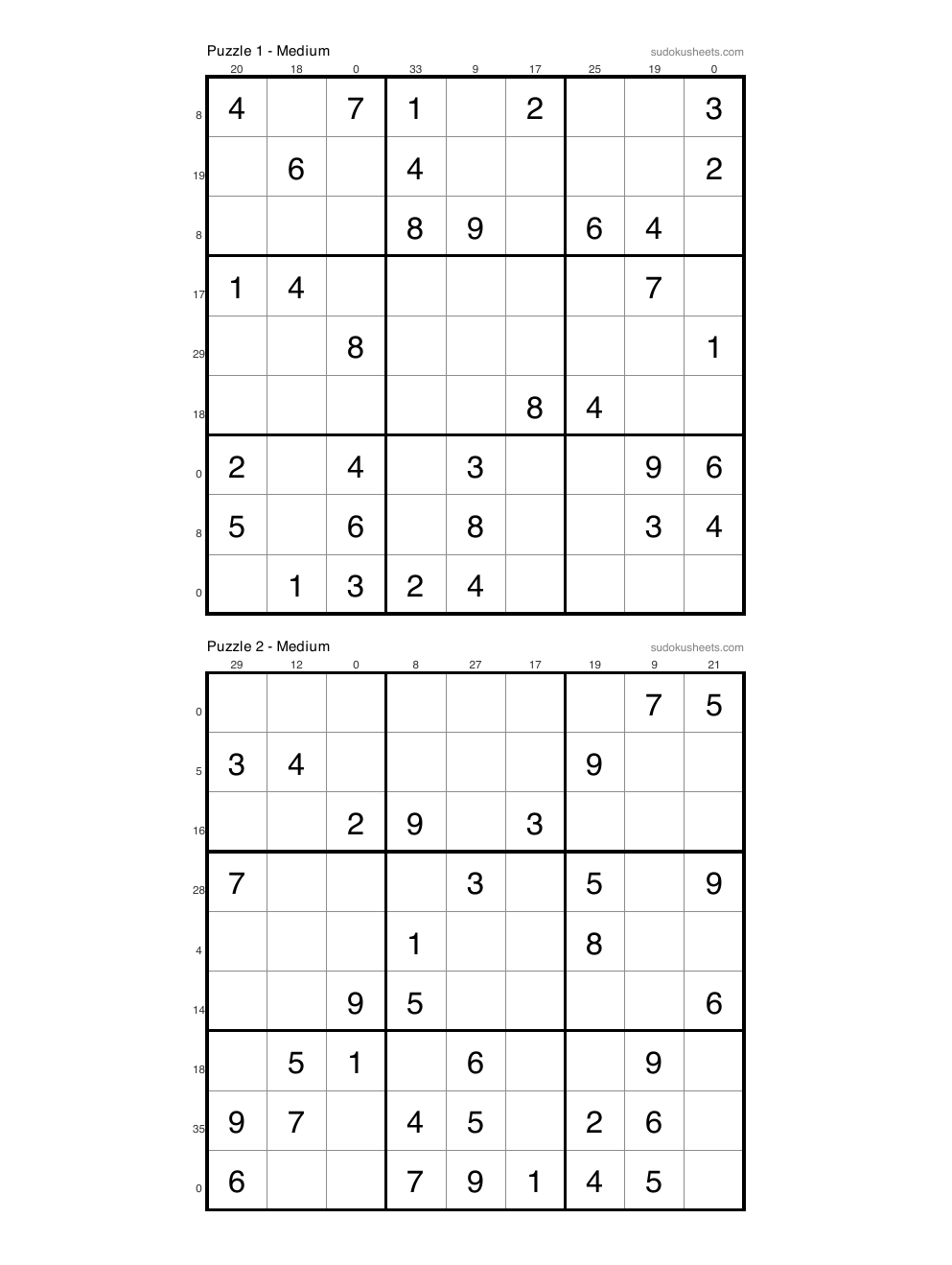Sandwich sudoku puzzle preview